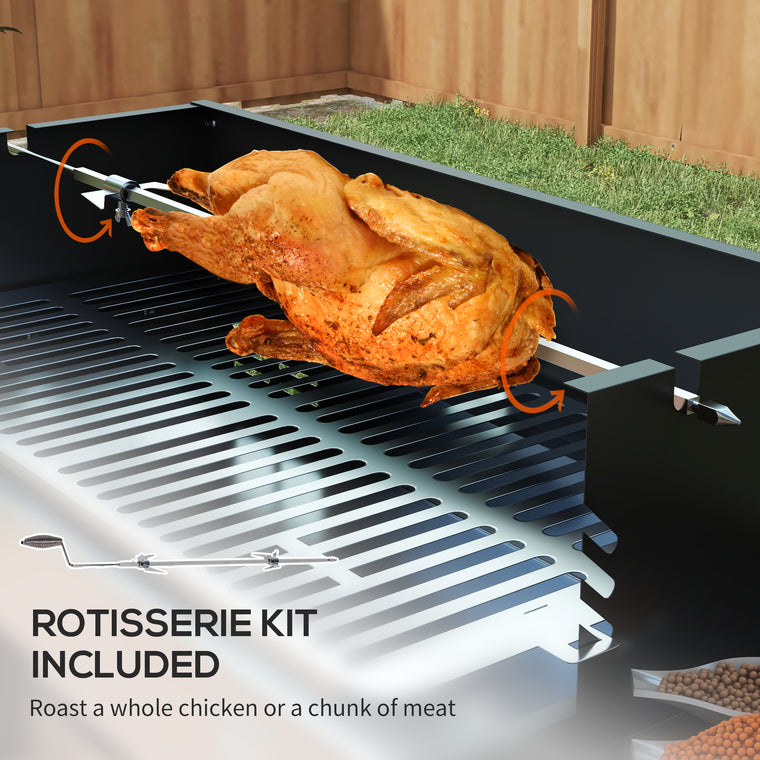 Stainless Steel Charcoal BBQ Rotisserie Grill with Grate