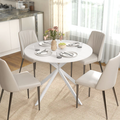 40" Round Industrial Dining Table for 4