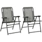 2 Pieces Outdoor Folding Patio Chair Set, Portable Camping Chairs with Armrests for Garden, Patio, Pool, Beach, Grey