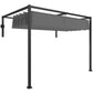 10' x 7' Lean To Pergola, Metal Pergola with Retractable Roof for Grill, Garden, Patio, Deck
