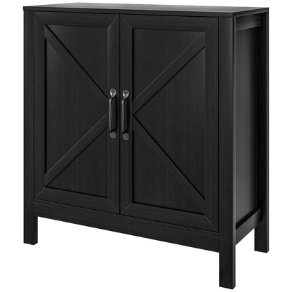 Sideboard Buffet with Barn Door and Shelves - Black Oak