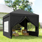 10'x10' Outdoor Pop Up Party Tent Wedding Gazebo Canopy with Carrying Bag (Black)