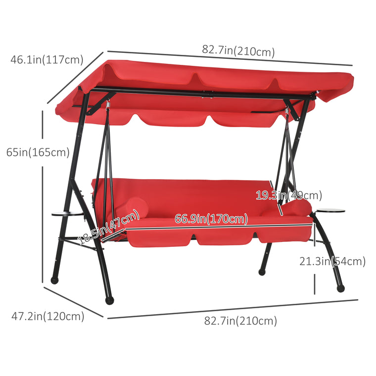 Convertible Patio Swing Chair with Removable Cushions