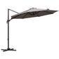 10ft Cantilever Patio Umbrella with 360° Rotation, Crank & Cross Base for Garden Deck Pool Backyard, Grey