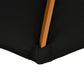 10' x 8' Wooden Patio Umbrella, Garden Parasol, Outdoor Sunshade Canopy with Bamboo Rib for Outdoor, Black