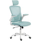 Ergonomic Office Chair, Mesh Desk Chair with Adjustable Headrest, Lumbar Support and Height, Tilt Function, Light Green