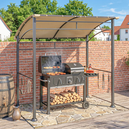 7' x 5' Khaki Grill Gazebo with Steel Frame & Hooks