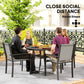5 Piece Outdoor Dining Set with Round Table and 4 Stackable Chairs, for Backyard, Lawn, Deck, Balcony, Pool Side