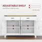 Sideboard Buffet Cabinet, Farmhouse Kitchen Storage Cabinet w/ 2 Drawers and Shelves for Living Room, Entryway