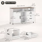 Mobile Printer Stand with Charging Station and USB Ports, Locking Filing Cabinet for A4 and Letter Size, White