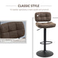 Bar Stools Set of 2, Swivel Counter Height Barstools with Adjustable Height, Back and Footrest, PU Leather Bar Chairs