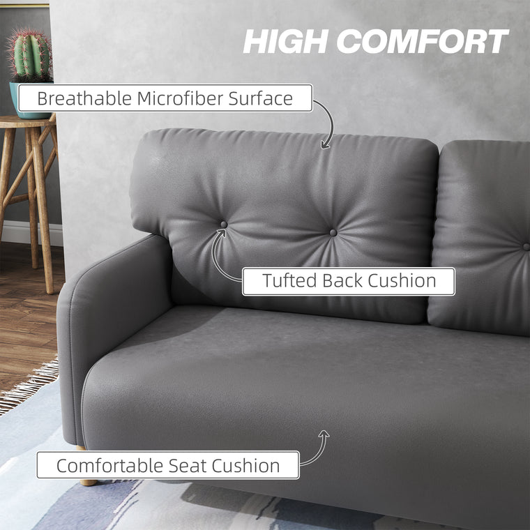 58" Loveseat Sofa with Wood Frame - Grey