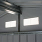 9x6 Galvanized Steel Ventilated Garden Storage Shed with Double Doors, Foundation Kit, Grey