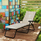 Foldable Lounge Chair, Reclining Patio Sun Lounger with 6-Position Adjustable Back, Black