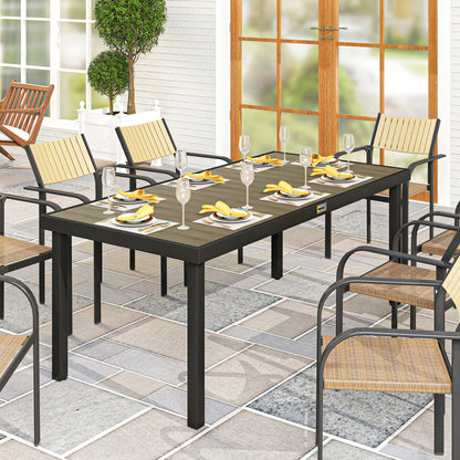 Rectangular Aluminum Dining Table for 8 - Natural
