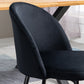 Set of 2 Mid-Back Dining Chair, Mid-Back Velvet-touch Upholstery Kitchen Chair for Living Room Dining Room, Black