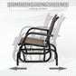 Patio Glider Outdoor Glider Chair with Breathable Mesh Seat & Backrest, Armrests and Metal Frame, Brown