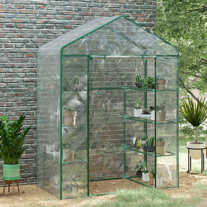 56" x 29" x 77" Transparent Greenhouse with 4 Tier Shelves