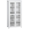 5-Tier Kitchen Pantry Cabinet with Glass Doors - White