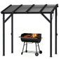 Hardtop Grill Gazebo, Lean-to BBQ Shelter with Polycarbonate Roof for Outdoor, Patio, Lawn