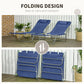 Set of 2 Folding Chaise Lounge Chairs, Outdoor Poolside Sun Tanning Chairs w/ Pillow, Reclining Backrest, Dark Blue
