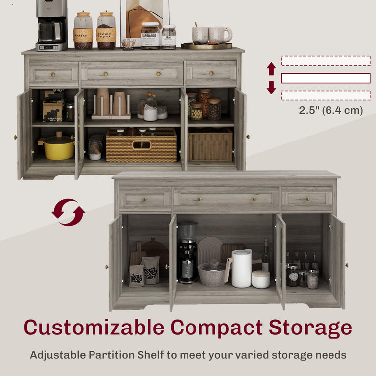 Sideboard Buffet Cabinet with Glass Doors
