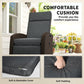 Outdoor Recliner Chair with Adjustable Backrest, Cushion, Side Tray, Dark Grey