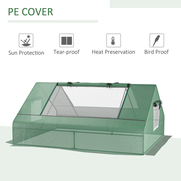 71" x 55" x 32" Green Mini Greenhouse with 2 Large Windows