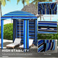 70.1" x 70.1" Blue Stripe Cabana Umbrella with Walls