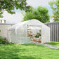 Walk-in Tunnel Greenhouse with Galvanized Steel Frame and Windows, Garden Planting Warm House, 13' x 10' x 6.5' , White