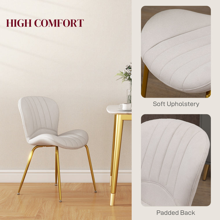Cushioned Dining Chairs Set of 4 - Cream White