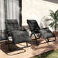 Folding Garden Chairs Set of 2, Reclining Zero Gravity Chair, Sun Lounger with Cushion and Headrest, Khaki