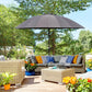 8ft Shanghai Garden Parasol Umbrella with Crank & Tilt, Adjustable Outdoor Sun Shade, Dark Grey