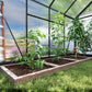 Greenhouse Garden, Green House, Outdoor Greenhouse Kit, PC Board with Sliding Door, 6.2' x 8.3' x 6.6', Grey