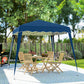 8' x 8' Pop Up Canopy, Outdoor Foldable Tent, Portable Canopy Tent with Carrying Bag for Camping, Party, Picnic, Blue