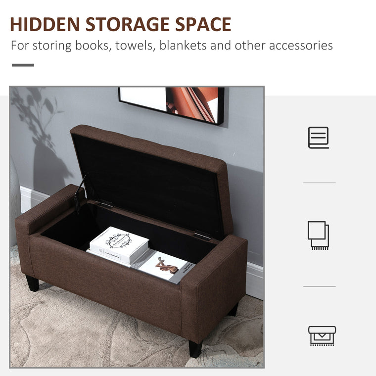 36" Tufted Storage Ottoman Bench