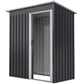 5 x 3 FT Outdoor Storage Shed with Sliding Door and Sloped Roof, Steel Frame Garden Shed Tool Equipment, Black