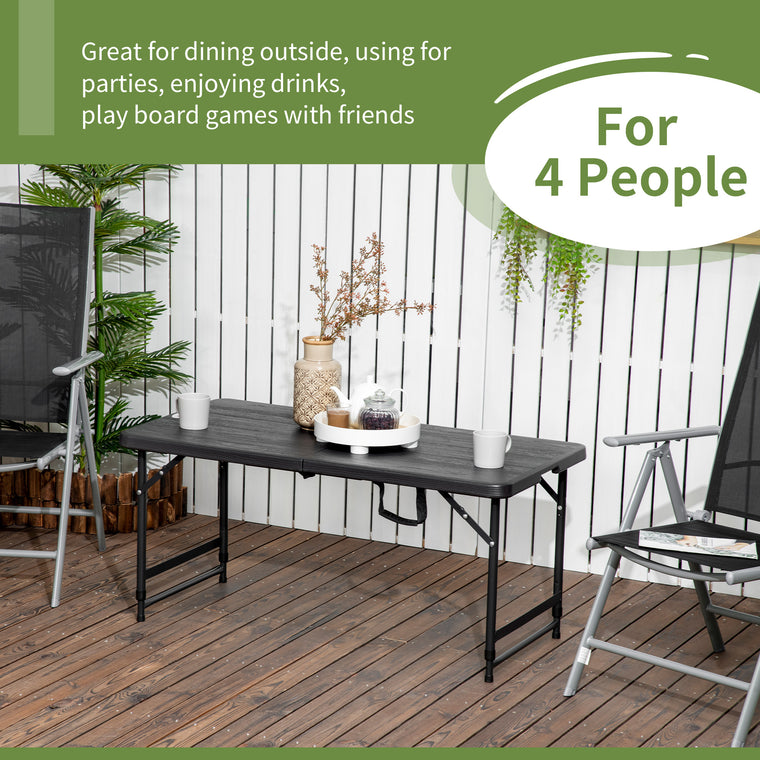 Height Adjustable Folding Dining Table for 4