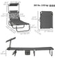 2 Piece Folding Outdoor Chaise Lounges, Pool Tanning Chairs with Reclining Back, Sunshade for Beach, Patio, Dark Grey