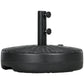 Umbrella Base, Heavy Duty Fillable Base Holder with Steel Pole, Round Parasol Stand for Patio, Outdoor, Backyard, Black