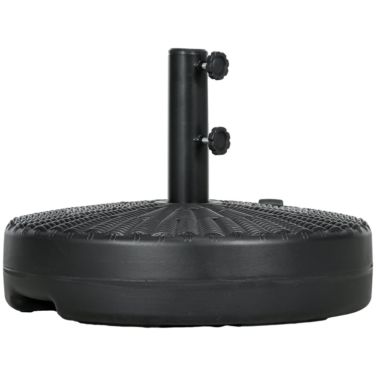 Black Heavy-Duty Fillable Umbrella Base with Steel Pole