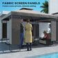 10 x 10 FT Canopy Gazebo, Double Roof Patio Gazebo with Screen Panels and Metal Frame for Deck, Backyard, Khaki