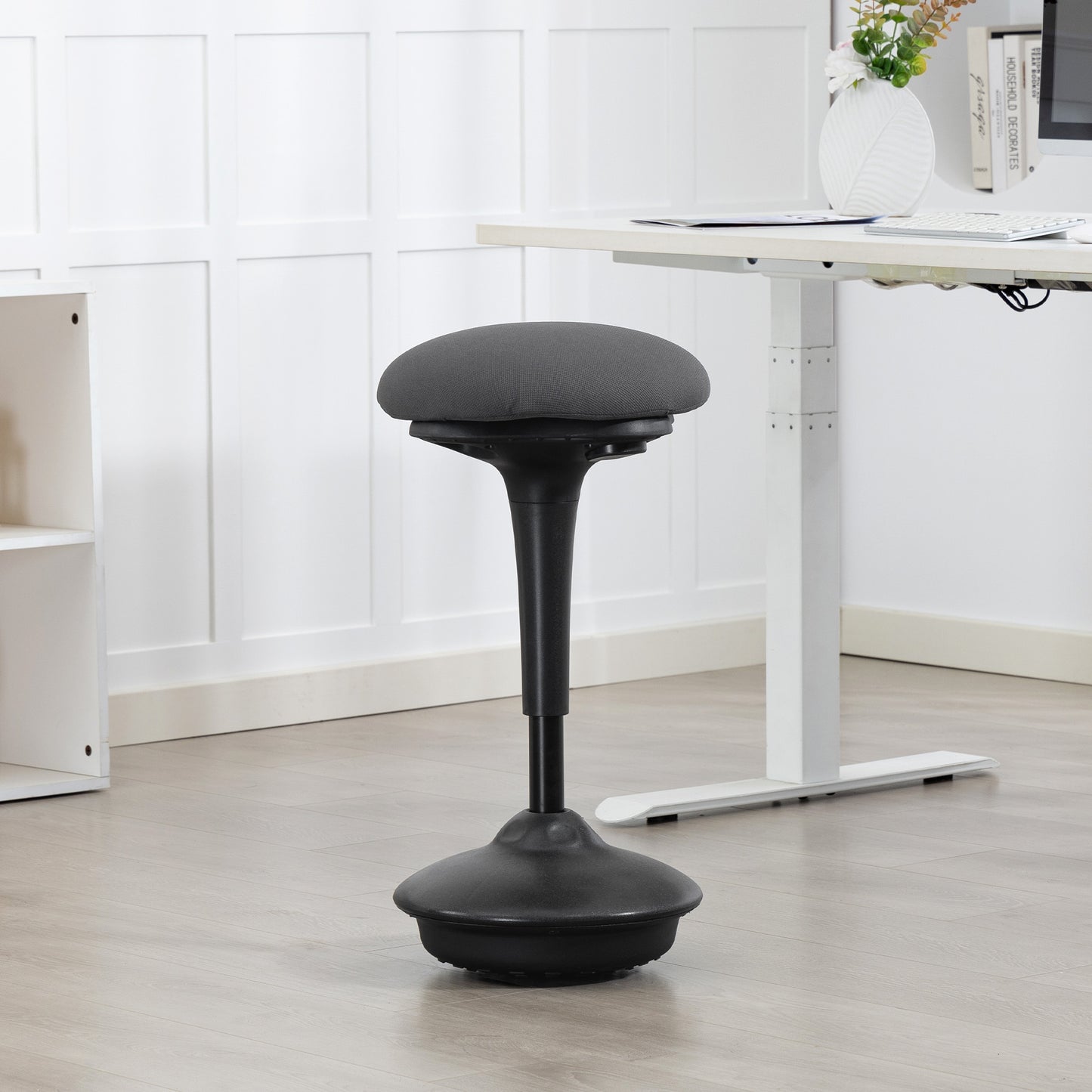 Swivel Standing Desk Chair, Backless Wobble Stool Chair, Adjustable Active Ergonomic Standing Stool with Rocking Motion