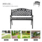 Outdoor Garden Bench, 40" Patio Bench with Aluminum Frame and Armrests, 2-Person Patio Loveseat with Floral Pattern for Park, Porch, Yard, Lawn, 485 LBS Capacity
