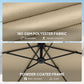 9.7 ft Offset Patio Umbrella with Water/Sand Fillable Weights, Garden Hanging Parasol with Locking Latch, Khaki