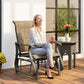 Outdoor Glider Chair, Patio Glider with Steel Frame and Mesh Fabric, Outdoor Patio Chair for Backyard, Garden and Porch, Light Mixed Brown