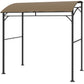 7' x 5' Garden Grill Canopy, BBQ Grill Gazebo Tent with Steel Frame and Hooks, Outdoor Sun Shade, Dark Coffee