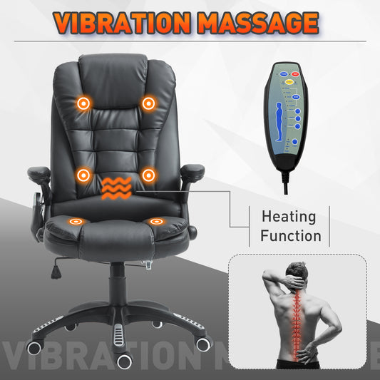 Heated Massage Executive Office Chair - Black