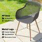 Outdoor Dining Chairs Set of 4, Patio Chairs with Slotted Backrest, Grey