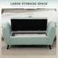 Upholstered Storage Bench with Arms, Modern Ottoman Bench for Bedroom, Entryway, and Living Room, Green